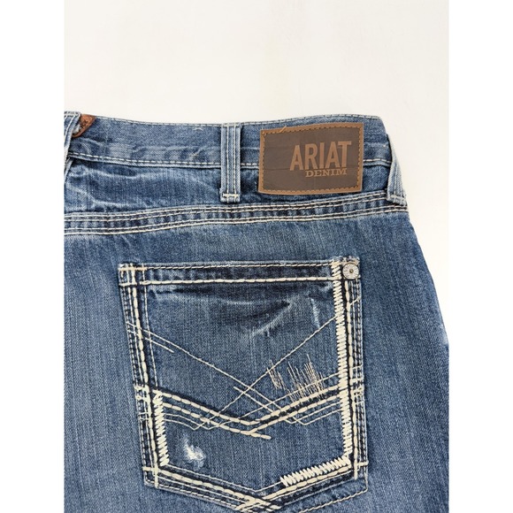 Ariat Jeans Mens 40 Blue M5 Straight Fit Straight Leg Denim Distressed - Picture 5 of 16